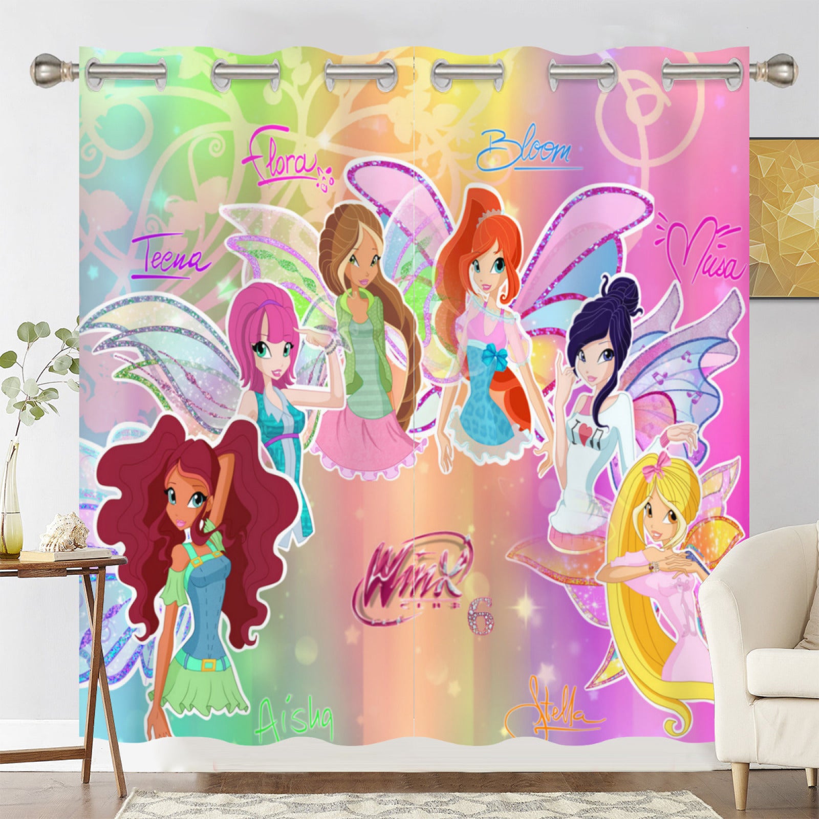 Winx Club Blackout Curtains Drapes for Window Treatment Set