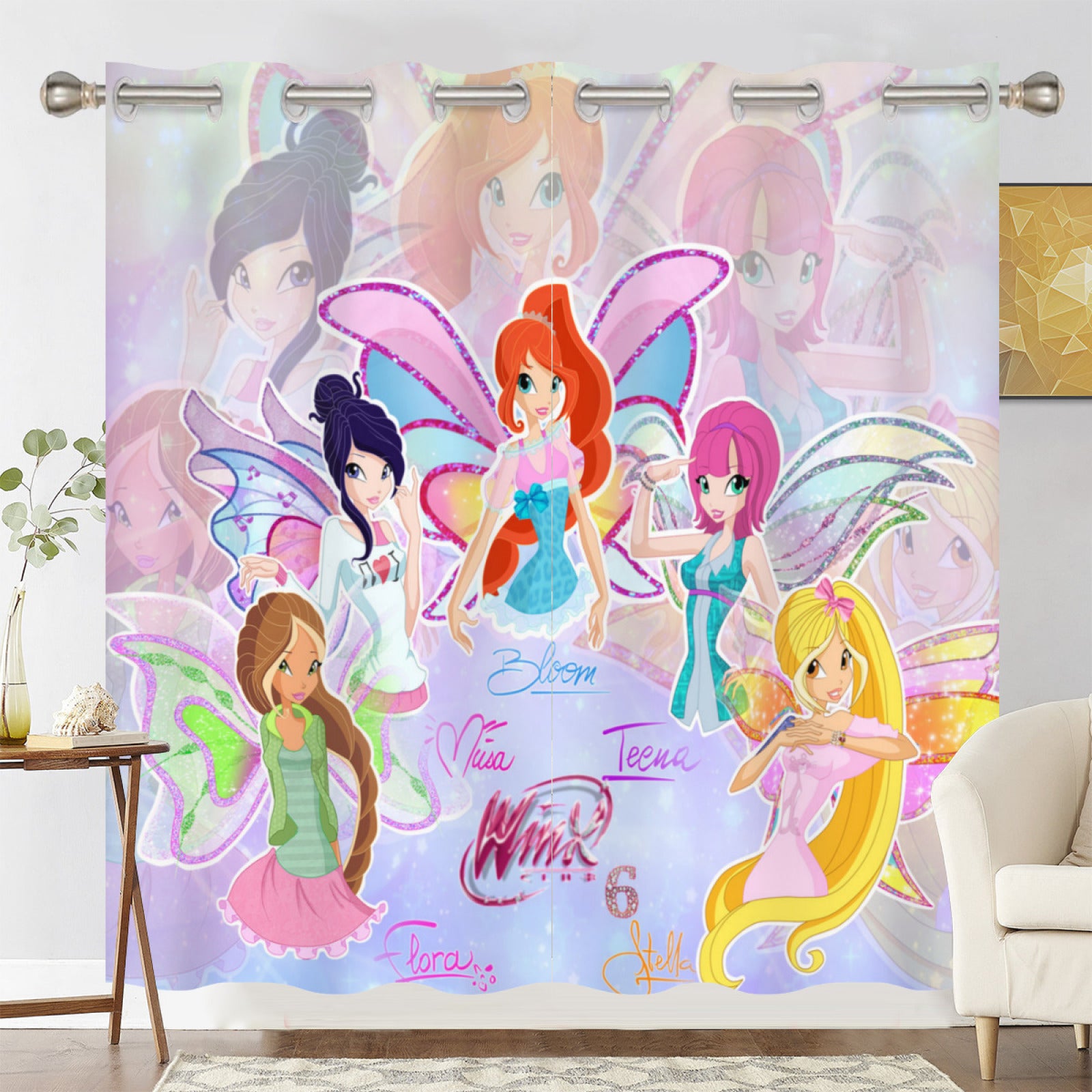 Winx Club Blackout Curtains Drapes for Window Treatment Set