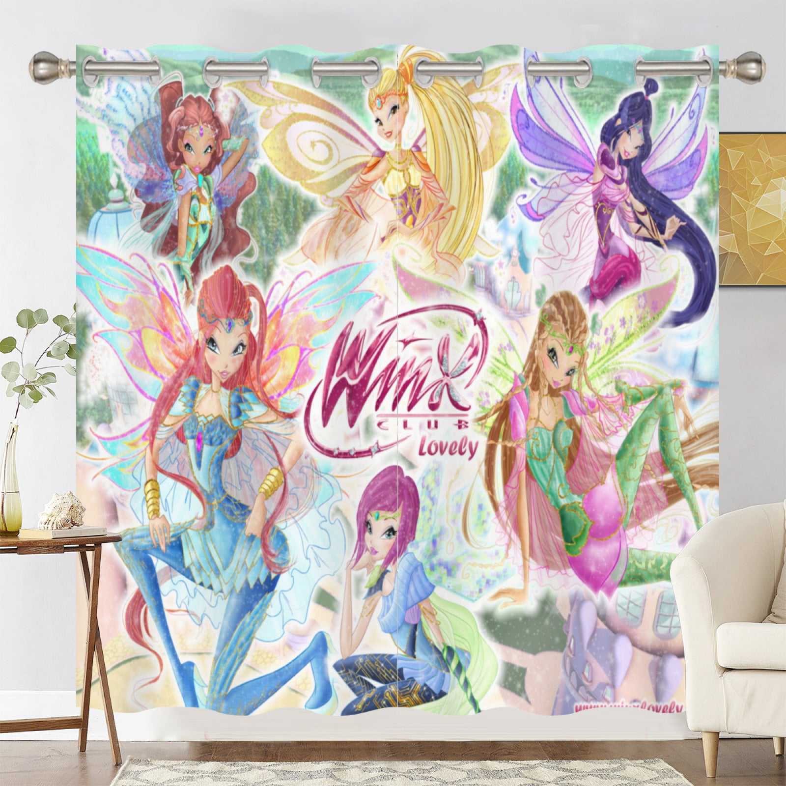 Winx Club Blackout Curtains Drapes for Window Treatment Set
