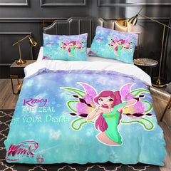 Winx Club Duvet Cover Quilt Case Pillowcase Bedding Set Without Filler