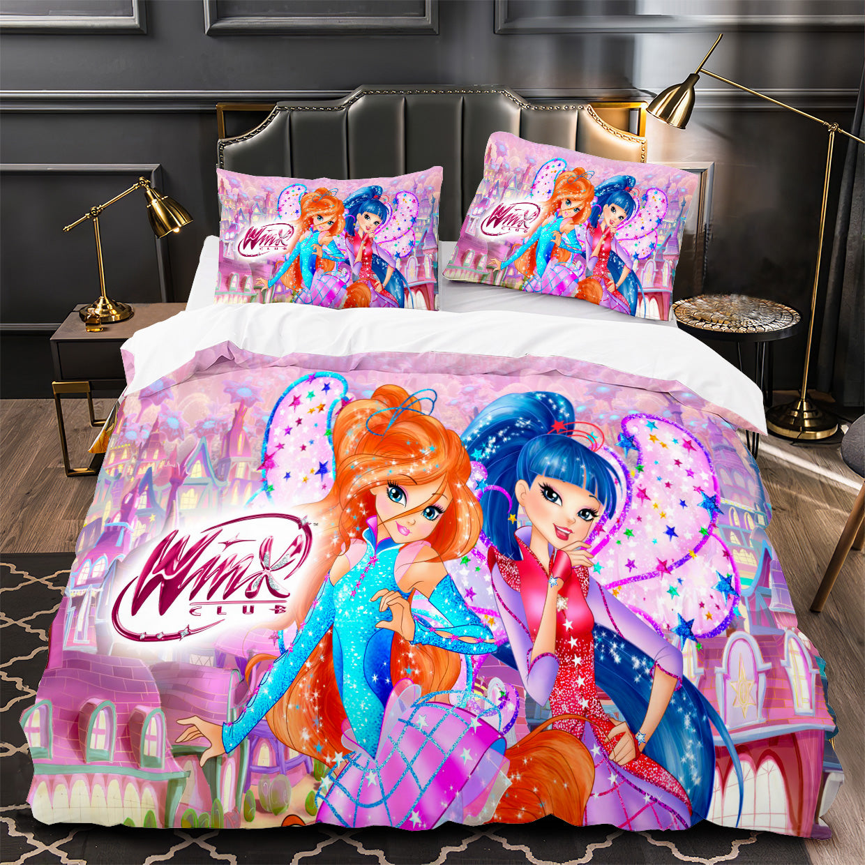 Winx Club Duvet Cover Quilt Case Pillowcase Bedding Set Without Filler