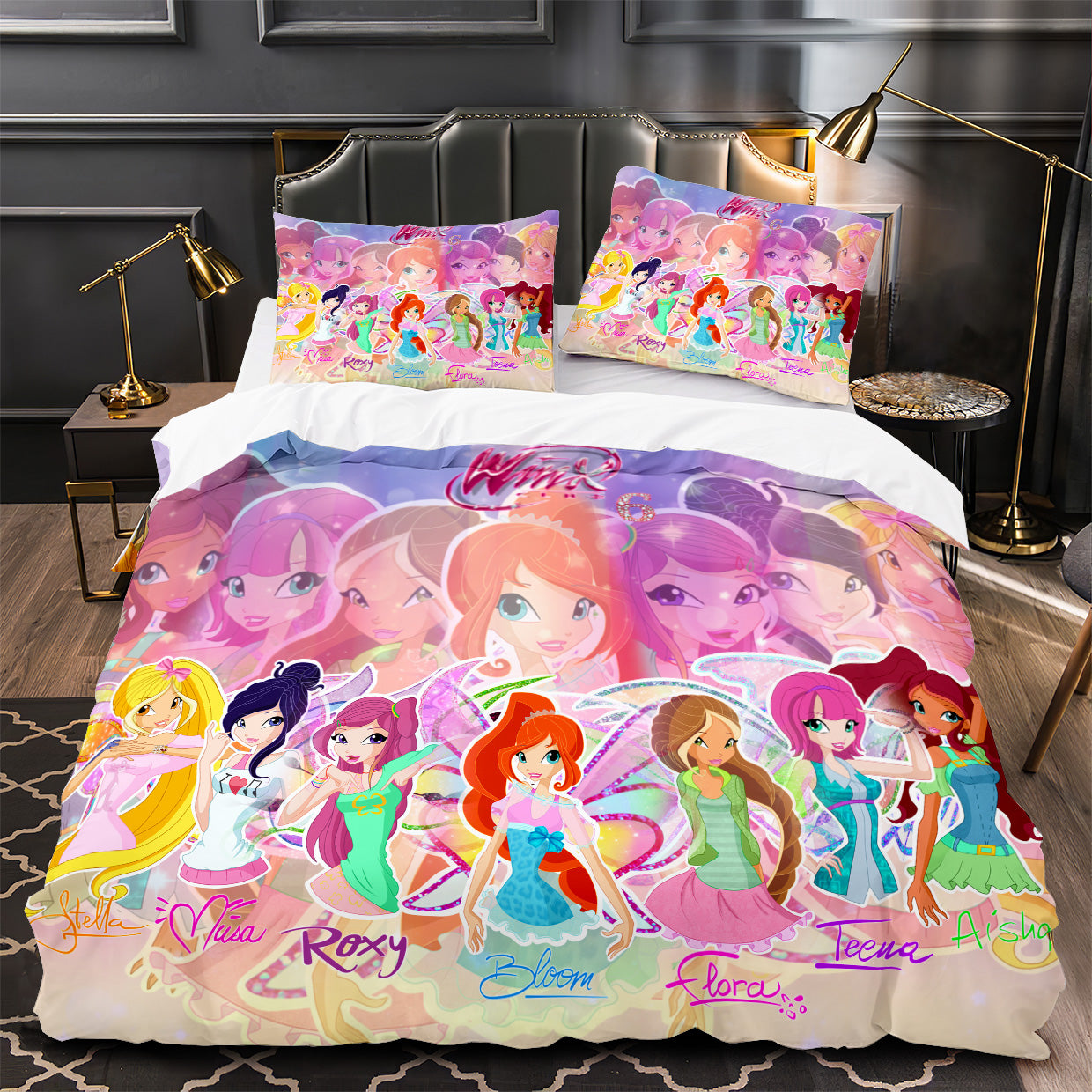 Winx Club Duvet Cover Quilt Case Pillowcase Bedding Set Without Filler