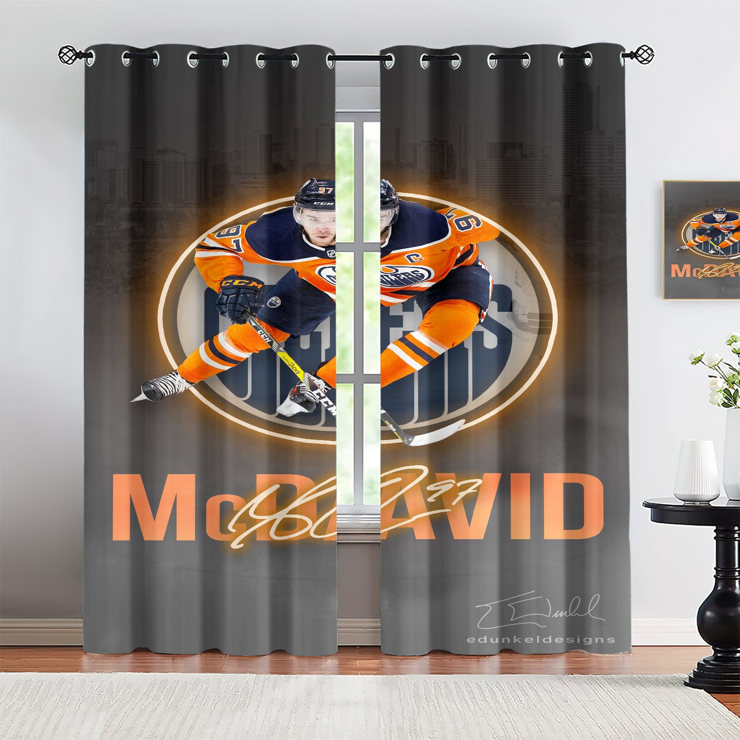 Connor Mcdavid Blackout Curtains Drapes for Window Treatment Set