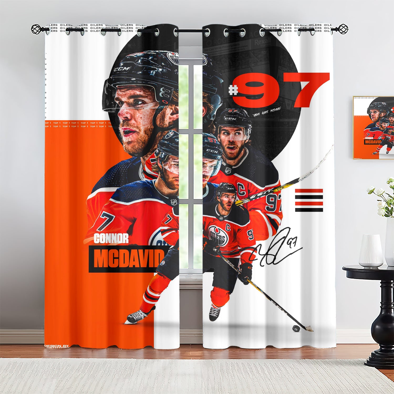 Connor Mcdavid Blackout Curtains Drapes for Window Treatment Set