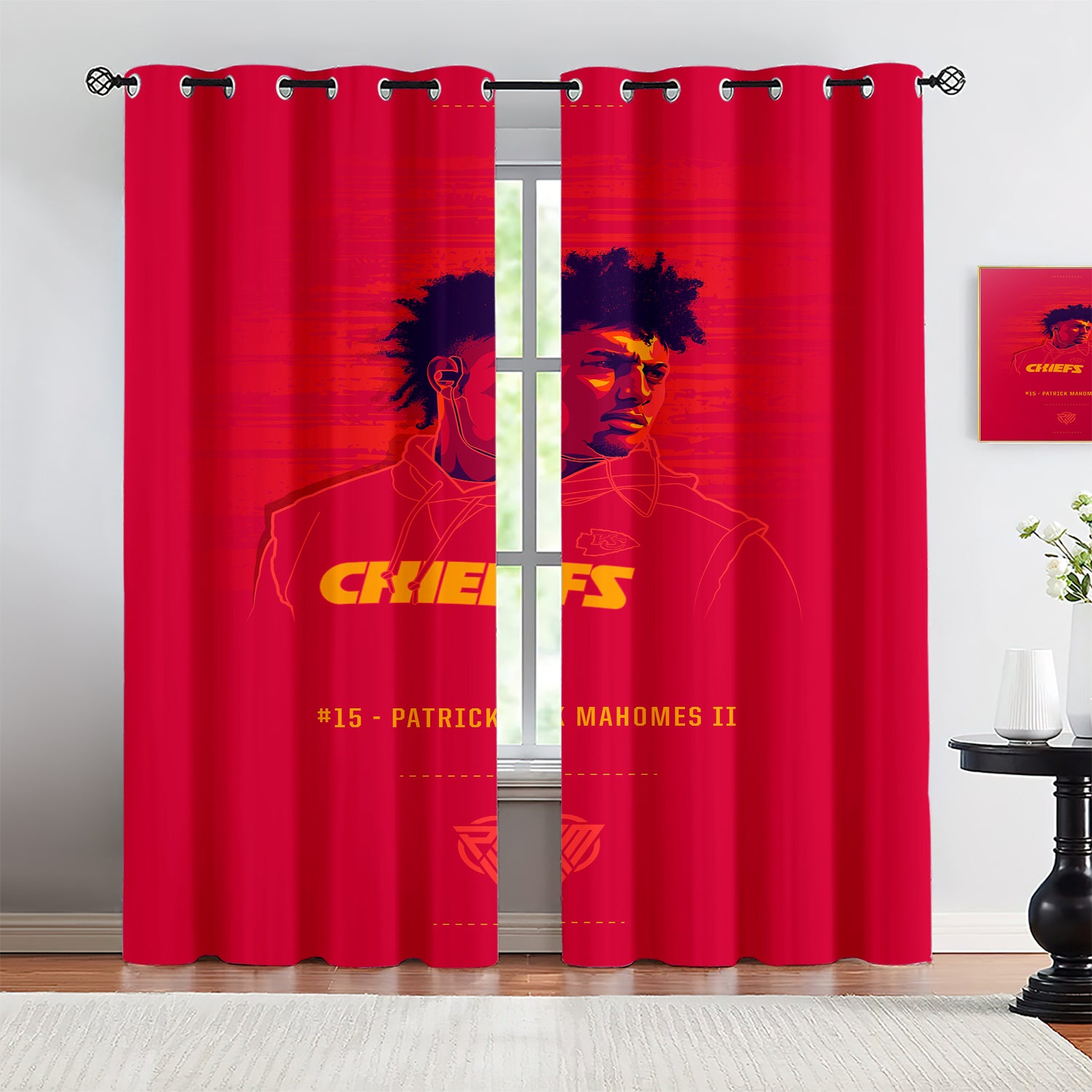 Patrick Mahomes Blackout Curtains Drapes for Window Treatment Set