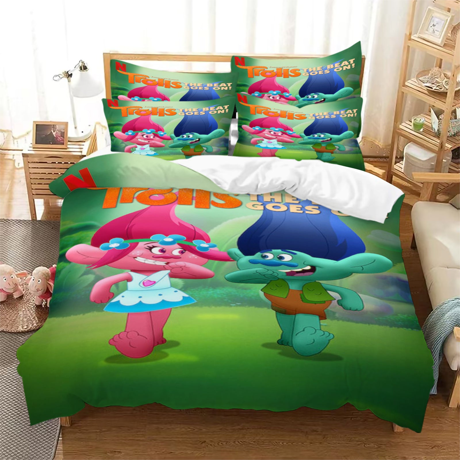 2025 New Trolls The Beat Goes On Duvet Cover Quilt Case Pillowcase Bedding Set Without Filler