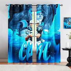 Christian Mccaffrey Blackout Curtains Drapes for Window Treatment Set