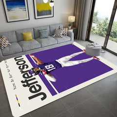 Justin Jefferson Football Rugby Player Rugby Carpet Living Room Bedroom Mats Kitchen Bathroom Rugs
