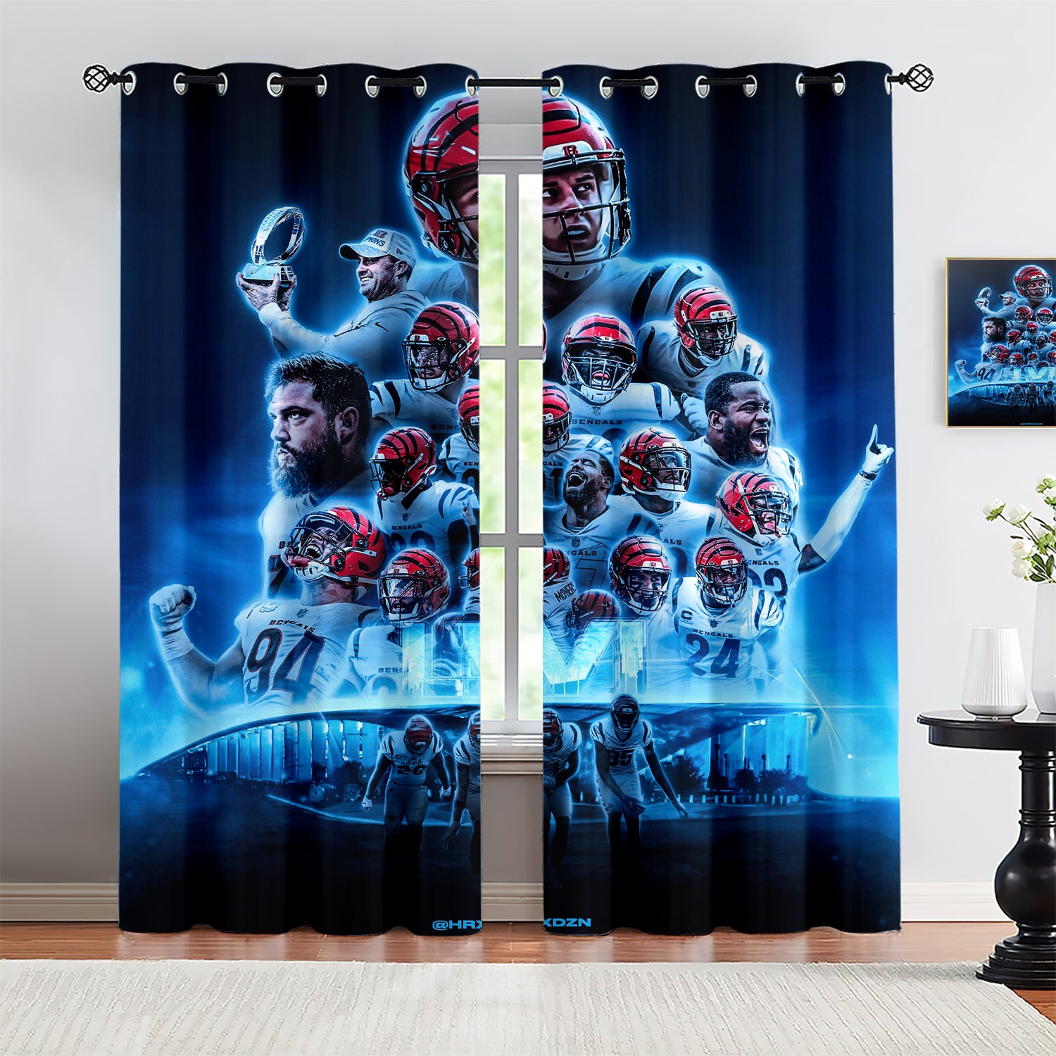 Joe Burrow Blackout Curtains Drapes for Window Treatment Set