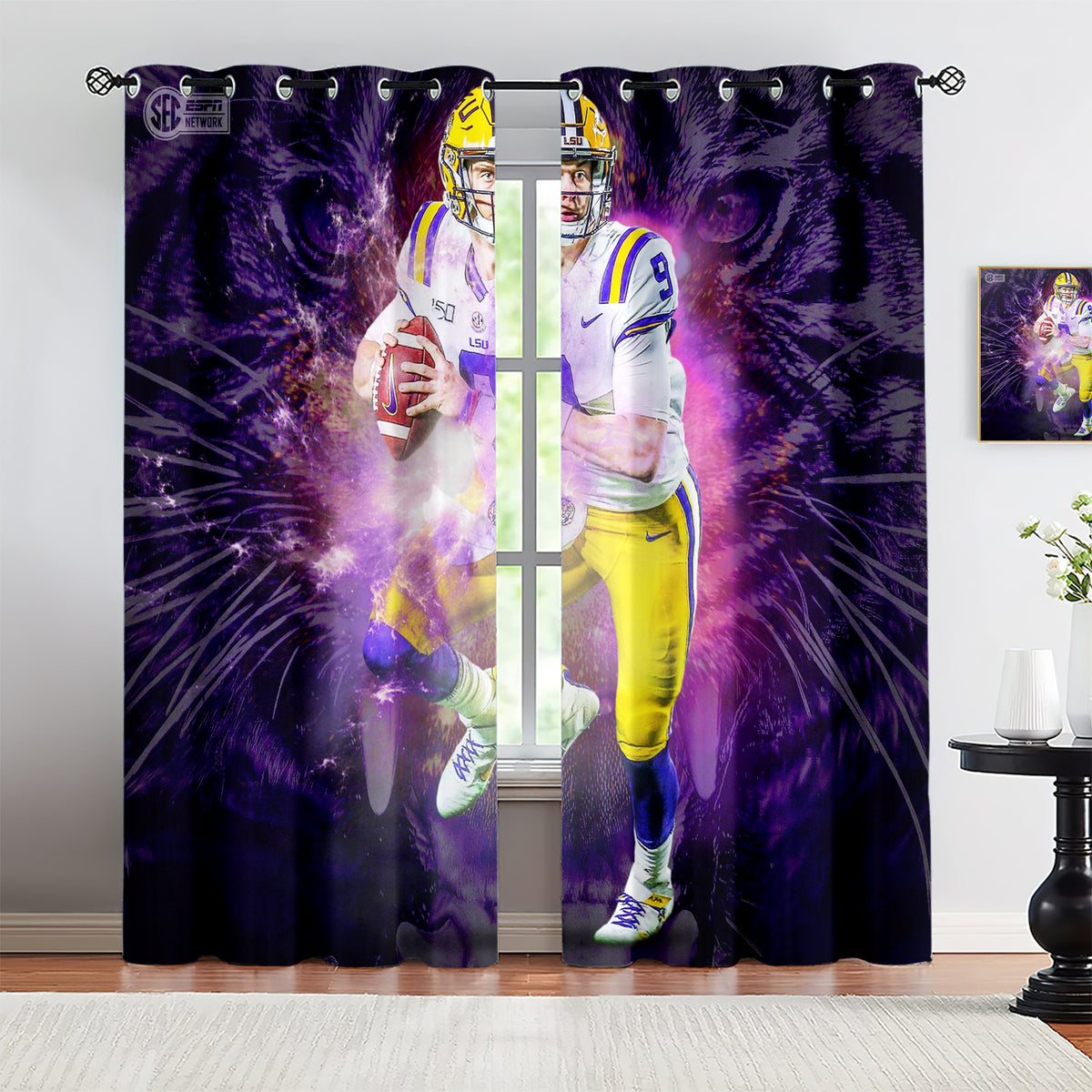 Joe Burrow Blackout Curtains Drapes for Window Treatment Set