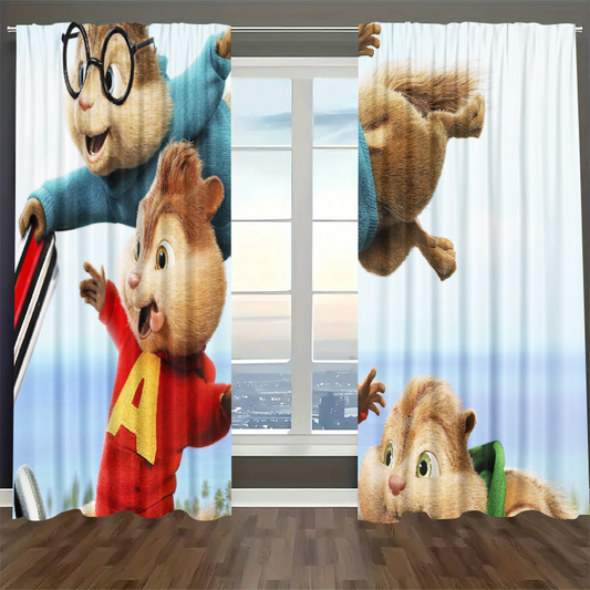Alvin and the Chipmunks Blackout Curtains Drapes For Window Treatment Set 800