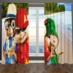 Alvin and the Chipmunks Blackout Curtains Drapes For Window Treatment Set
