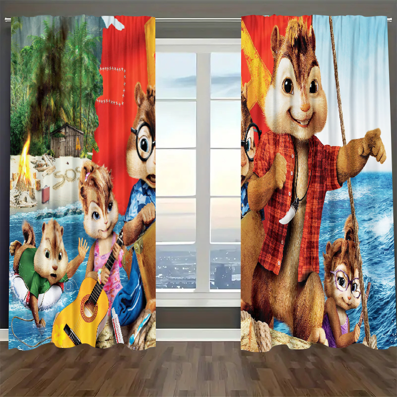 Alvin and the Chipmunks Blackout Curtains Drapes For Window Treatment Set
