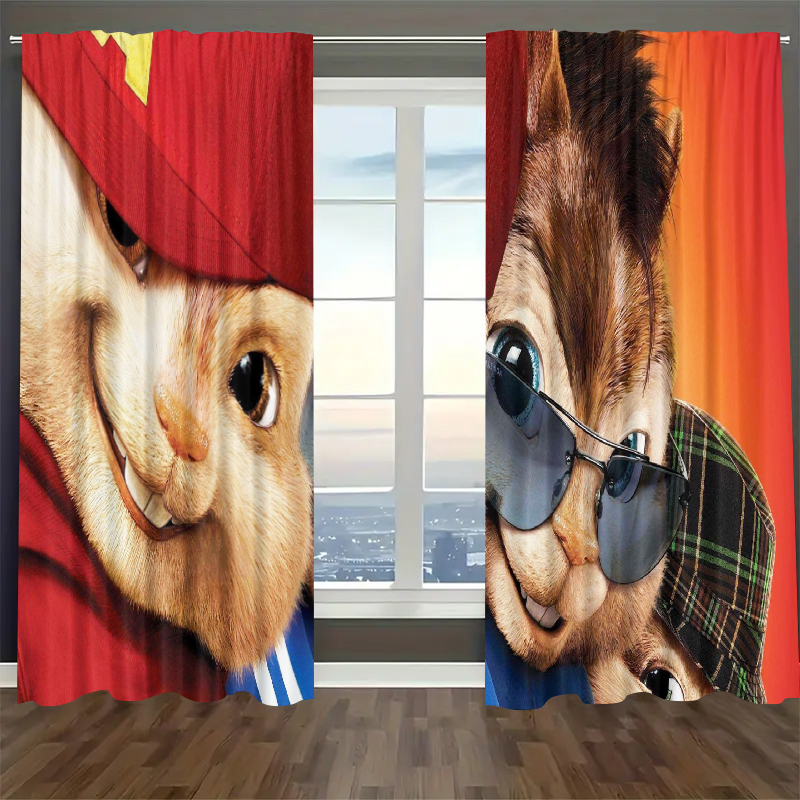 Alvin and the Chipmunks Blackout Curtains Drapes For Window Treatment Set