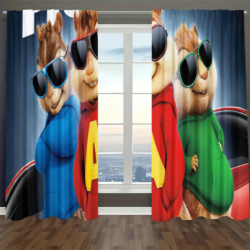 Alvin and the Chipmunks Blackout Curtains Drapes For Window Treatment Set