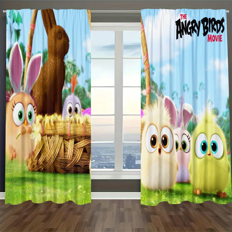 Angry Birds Blackout Curtains Drapes For Window Treatment Set