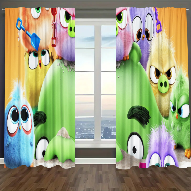 Angry Birds Blackout Curtains Drapes For Window Treatment Set