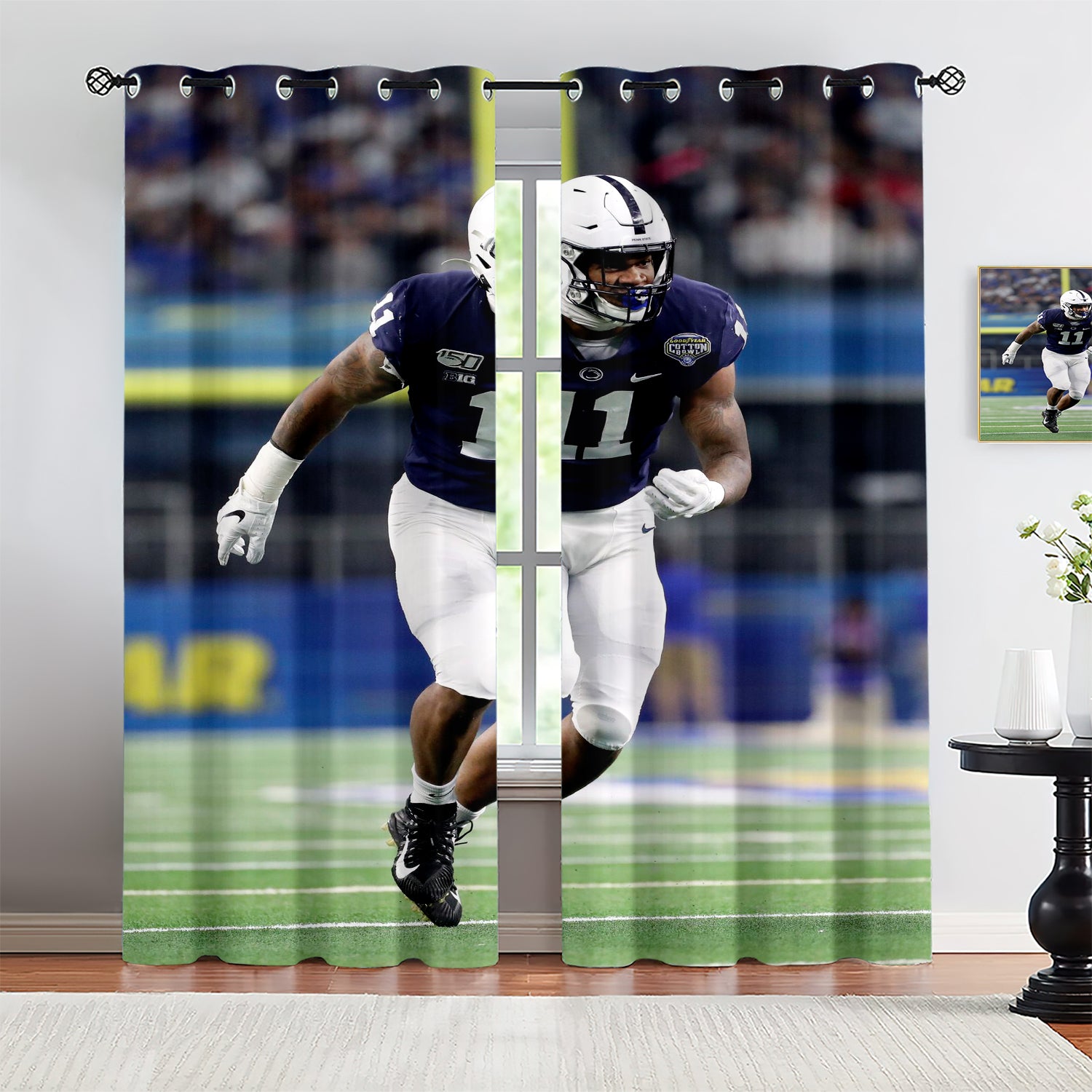 Micah Parsons Blackout Curtains Drapes for Window Treatment Set