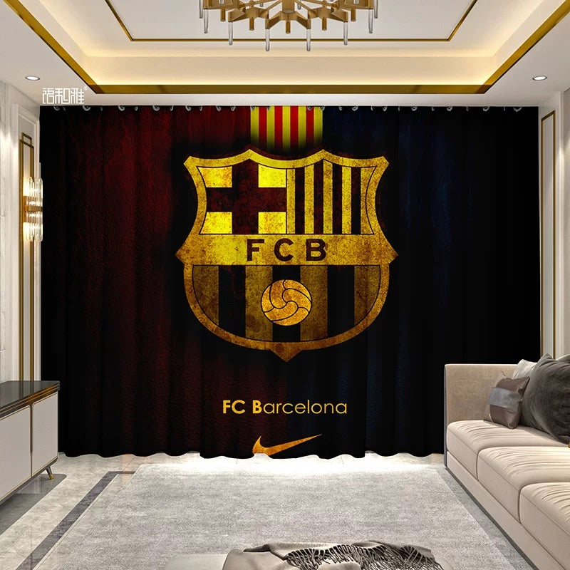 2025 New Barcelona Football Club Curtains Blackout Window Treatments Drapes Room Decor