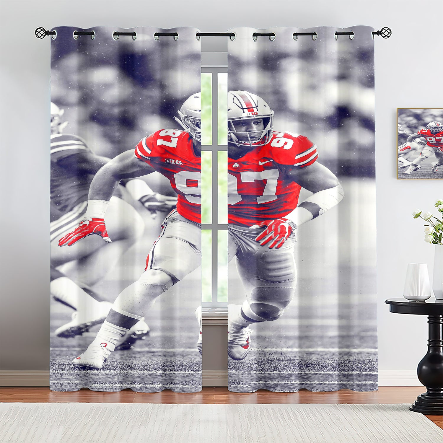 Nick Bosa Blackout Curtains Drapes for Window Treatment Set