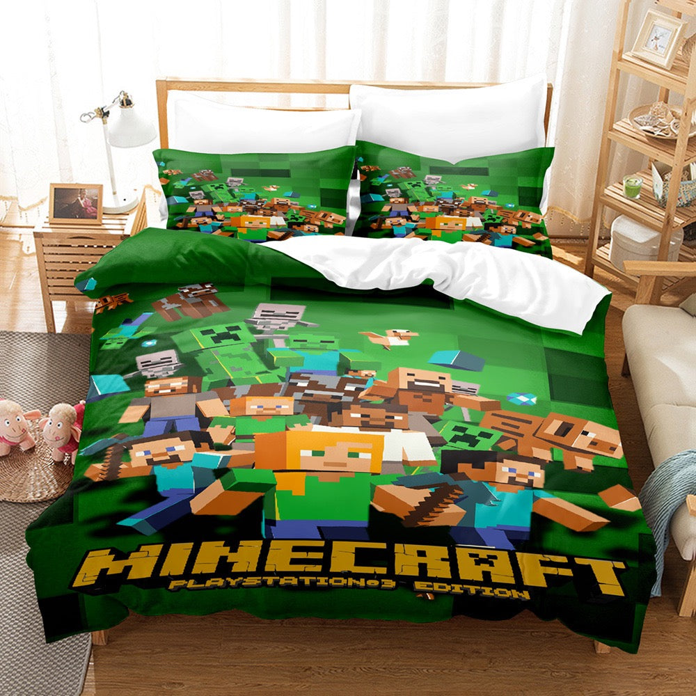 2025 New Minecraft Duvet Cover Quilt Case Pillowcase Bedding Set Without Filler