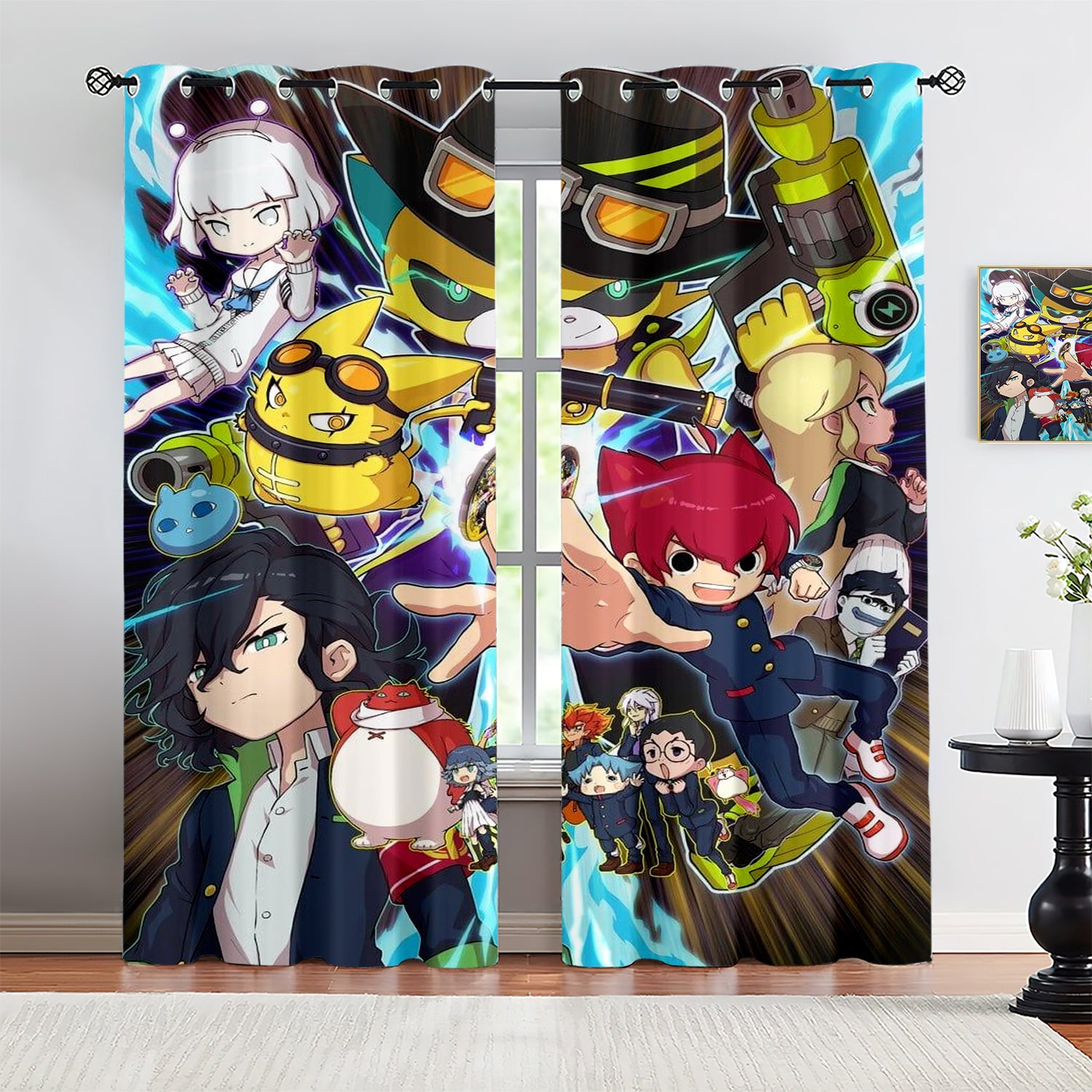 Yo Kai Watch Blackout Curtains Drapes for Window Treatment Set