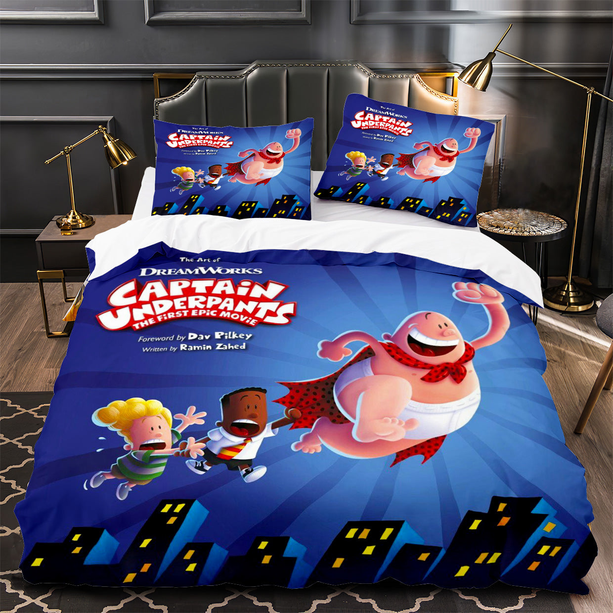 Captain Underpants Duvet Cover Quilt Case Pillowcase Bedding Set Without Filler