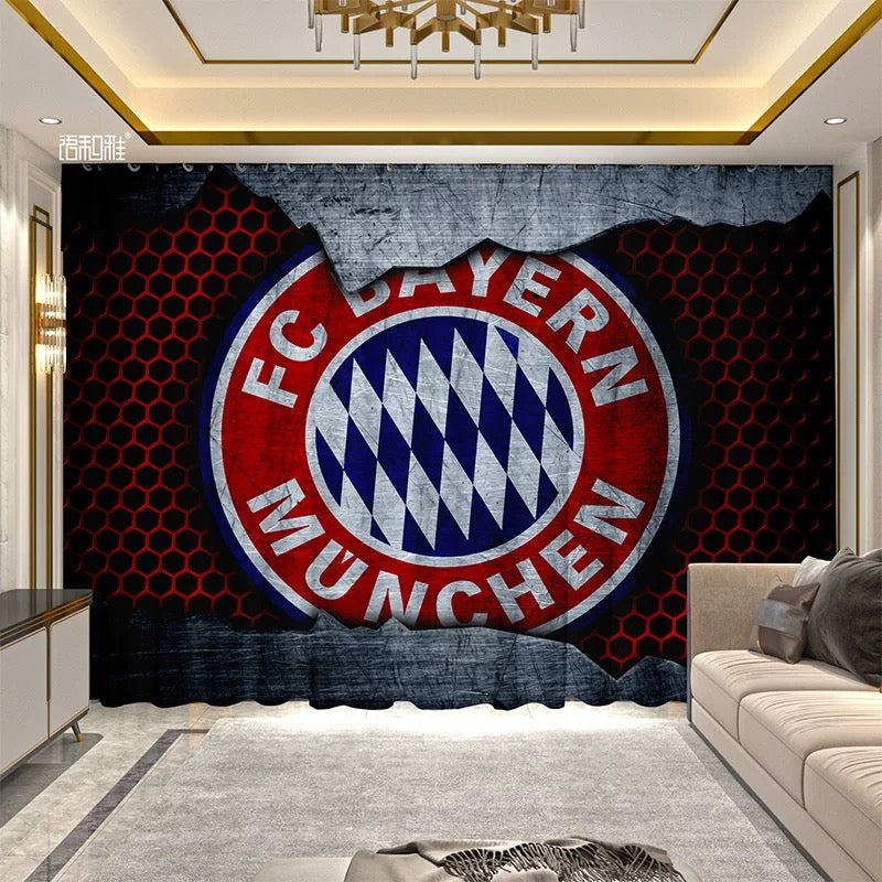 2025 New Bayern Munich Football Club Curtains Blackout Window Treatments Drapes Room Decor