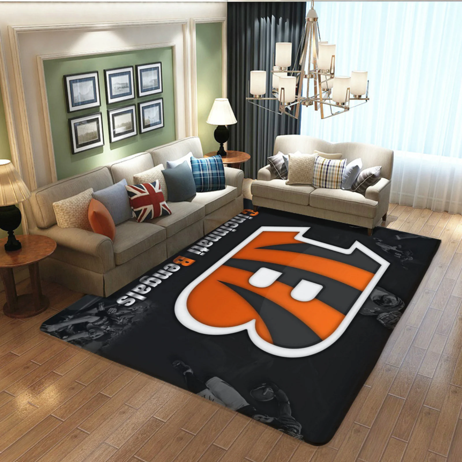 Cincinnati Bengals Football Team Carpet Living Room Bedroom Mats Kitchen Bathroom Rugs