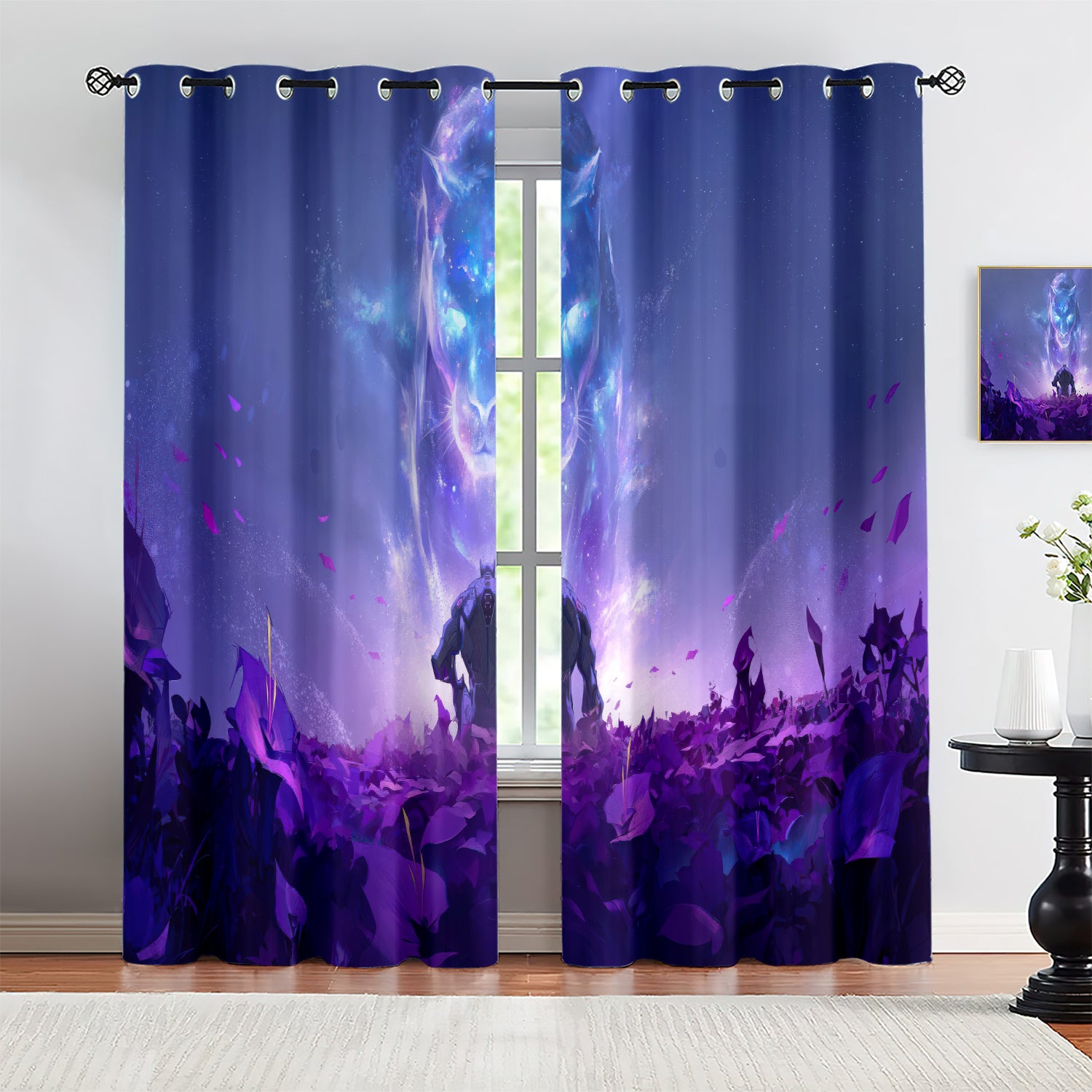 Marvel Rivals Black Panther Blackout Curtains Drapes For Window Treatment Set