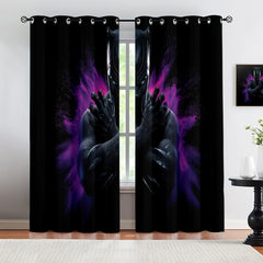 Marvel Rivals Black Panther Blackout Curtains Drapes For Window Treatment Set