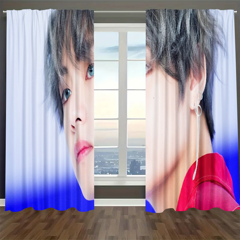 Kpop BTS Blackout Curtains Drapes For Window Treatment Set