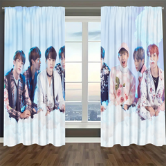 Kpop BTS Blackout Curtains Drapes For Window Treatment Set