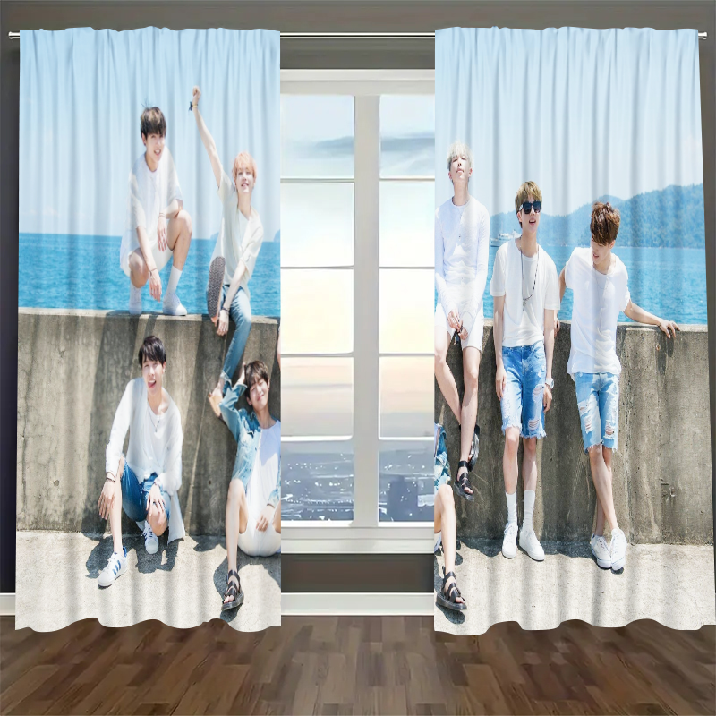 Kpop BTS Blackout Curtains Drapes For Window Treatment Set