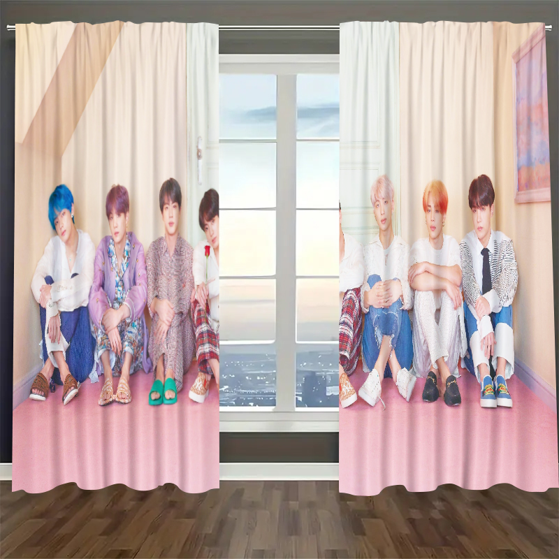 Kpop BTS Blackout Curtains Drapes For Window Treatment Set
