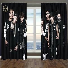 Kpop BTS Blackout Curtains Drapes For Window Treatment Set