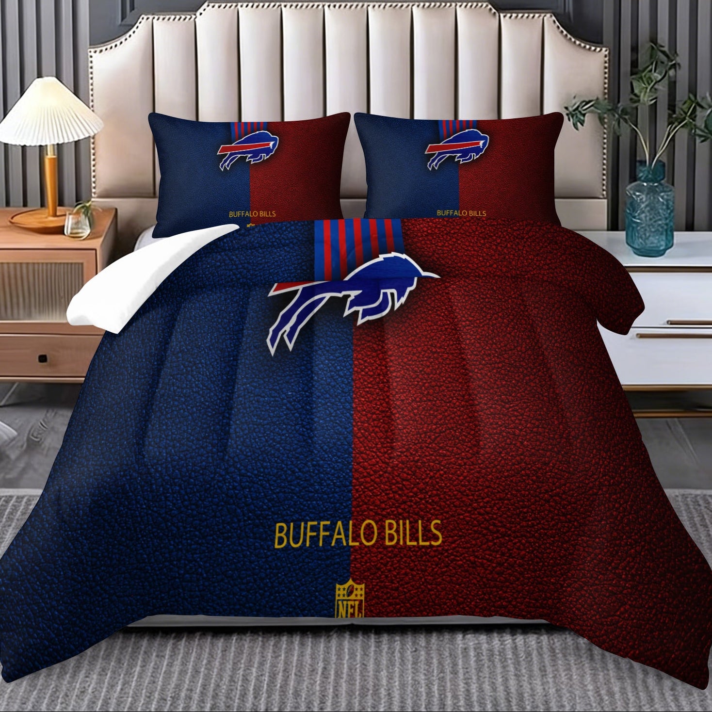 Buffalo Bills Comforter Pillowcase Sets Blanket All Season Reversible Quilted Duvet