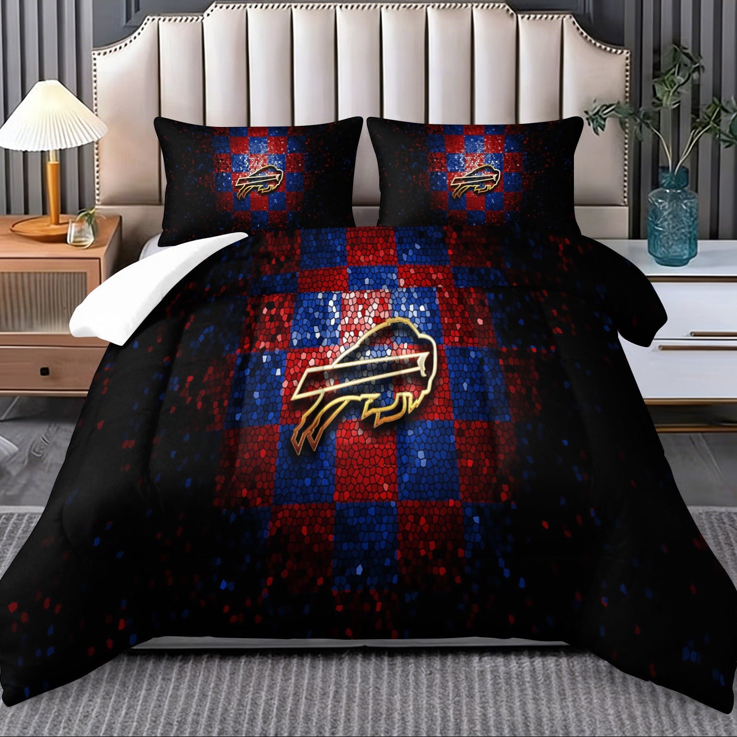 Buffalo Bills Comforter Pillowcase Sets Blanket All Season Reversible Quilted Duvet
