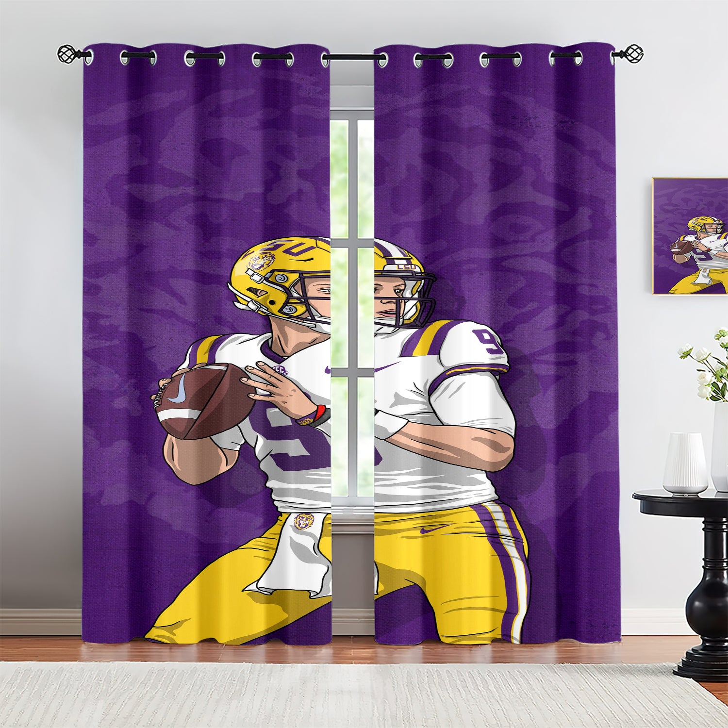 Joe Burrow Blackout Curtains Drapes for Window Treatment Set