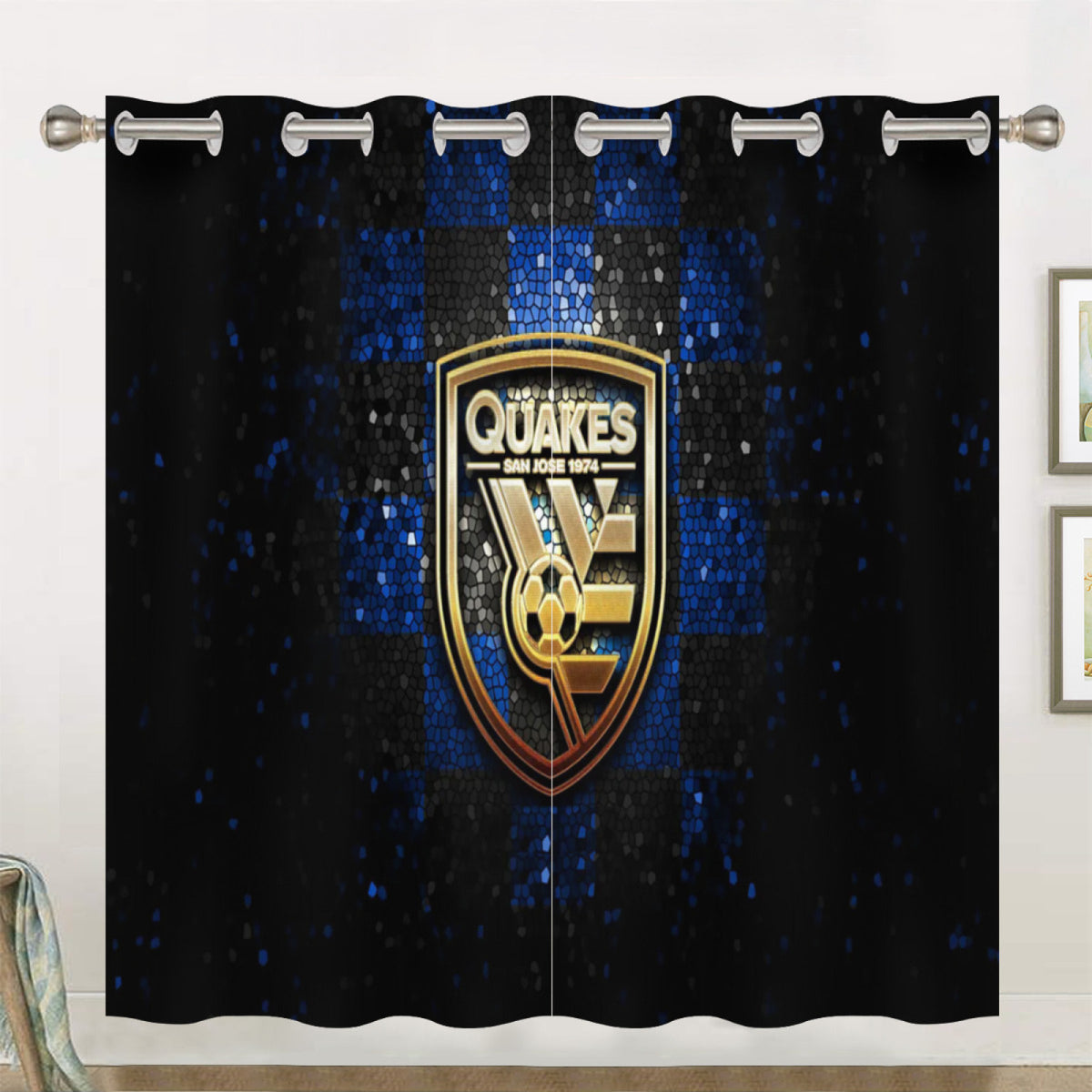 San Jose Soccer Earthquakes Blackout Curtains Drapes For Window Treatment Set