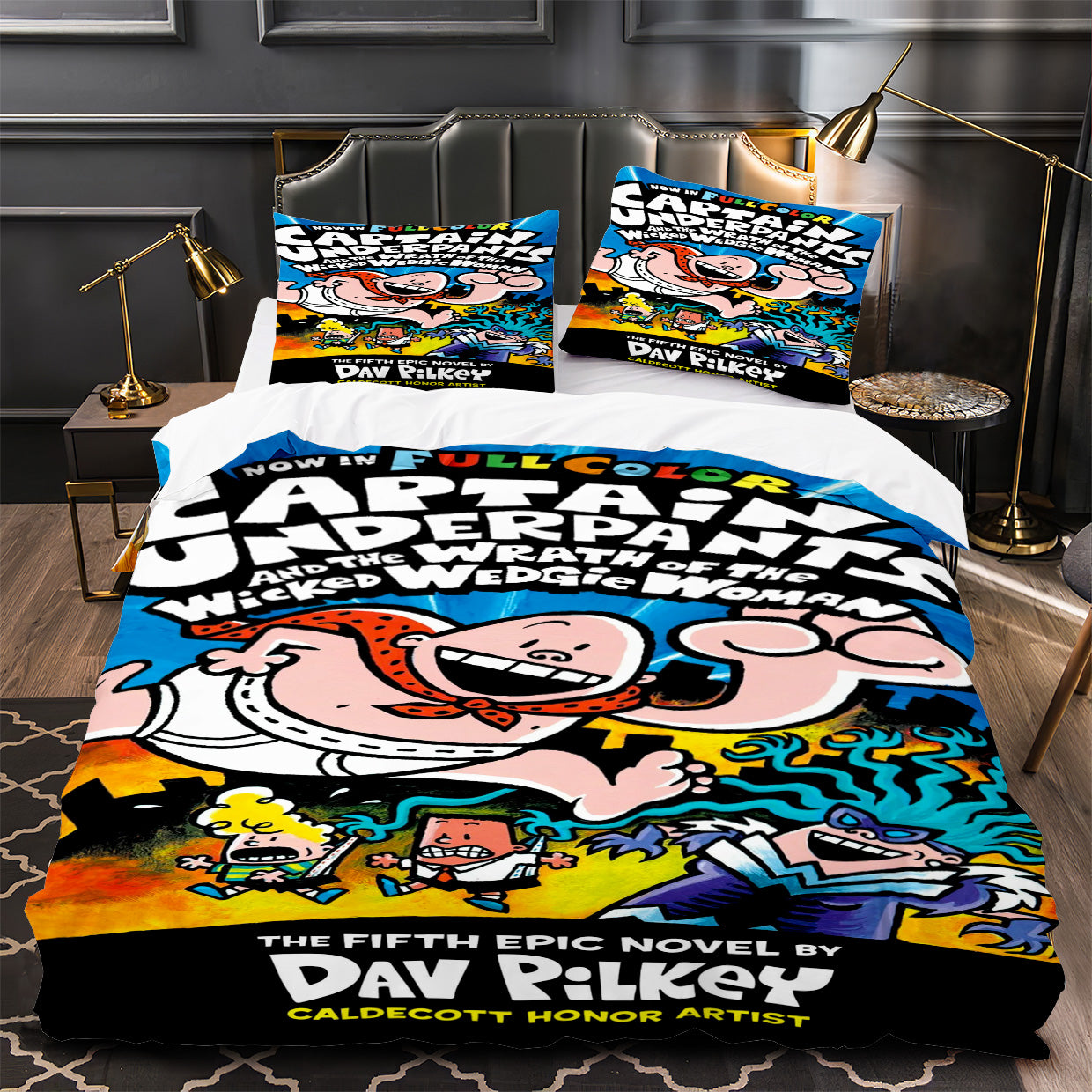Captain Underpants Duvet Cover Quilt Case Pillowcase Bedding Set Without Filler