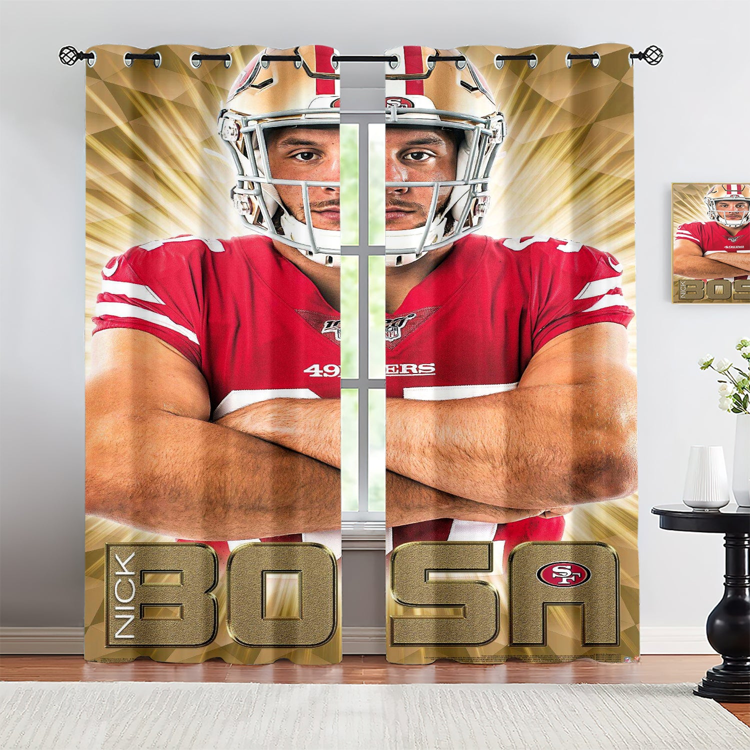Nick Bosa Blackout Curtains Drapes for Window Treatment Set