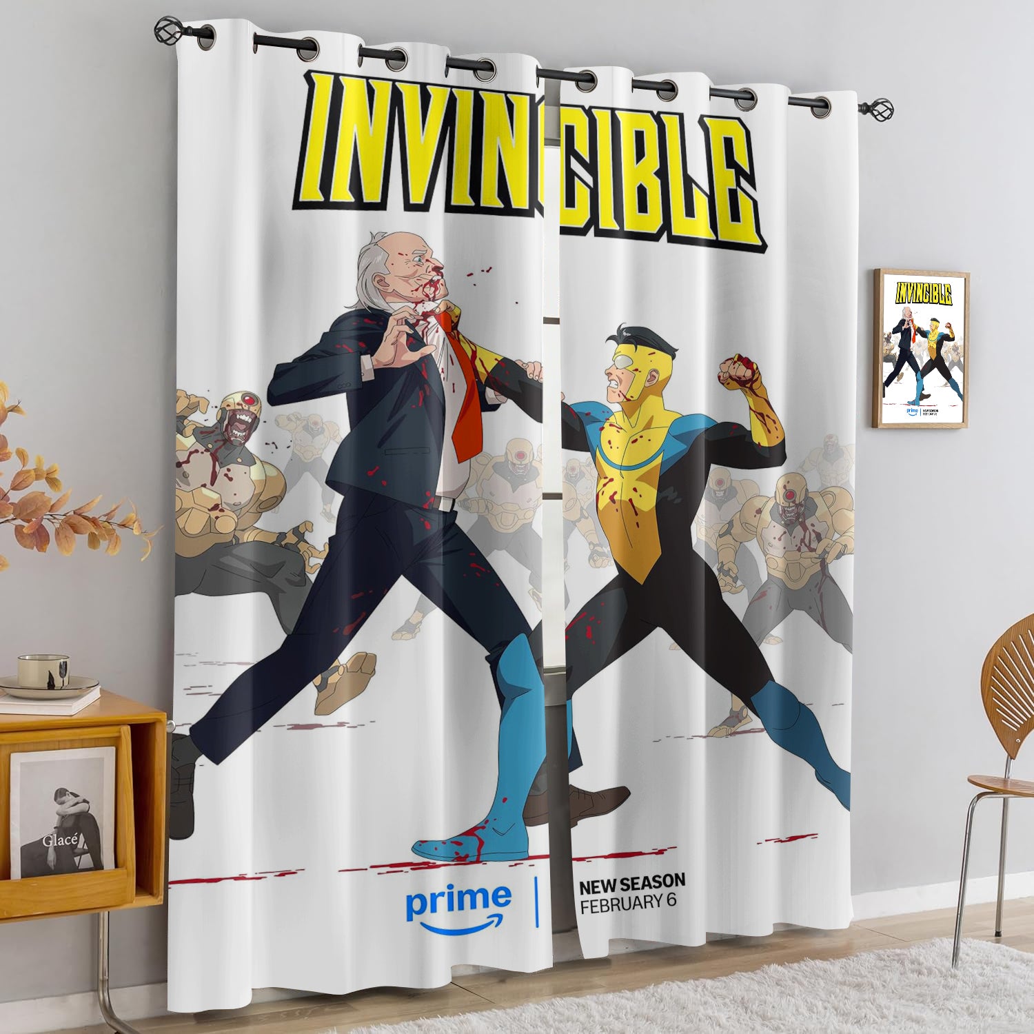 Invincible Season Blackout Curtains Drapes for Window Treatment Set