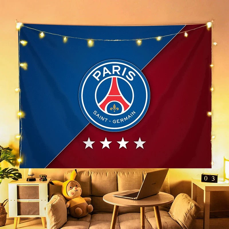 2025 New Paris Saint Germain Football Club Wall Decor Hanging Tapestry Home Bedroom Living Room Decoration Wall Decor