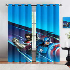 Marvel Rivals Captain America Blackout Curtains Drapes For Window Treatment Set