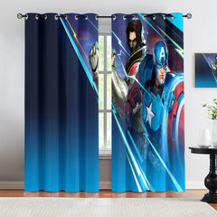 Marvel Rivals Captain America Blackout Curtains Drapes For Window Treatment Set