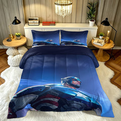 ‌Marvel Rivals Captain America Comforter Pillowcase Sets Blanket All Season Reversible Quilted Duvet