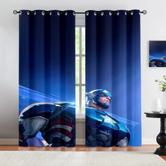 Marvel Rivals Captain America Blackout Curtains Drapes For Window Treatment Set