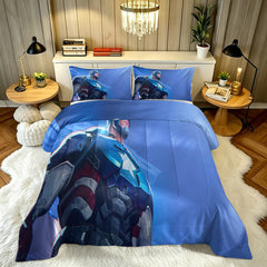 ‌Marvel Rivals Captain America Comforter Pillowcase Sets Blanket All Season Reversible Quilted Duvet