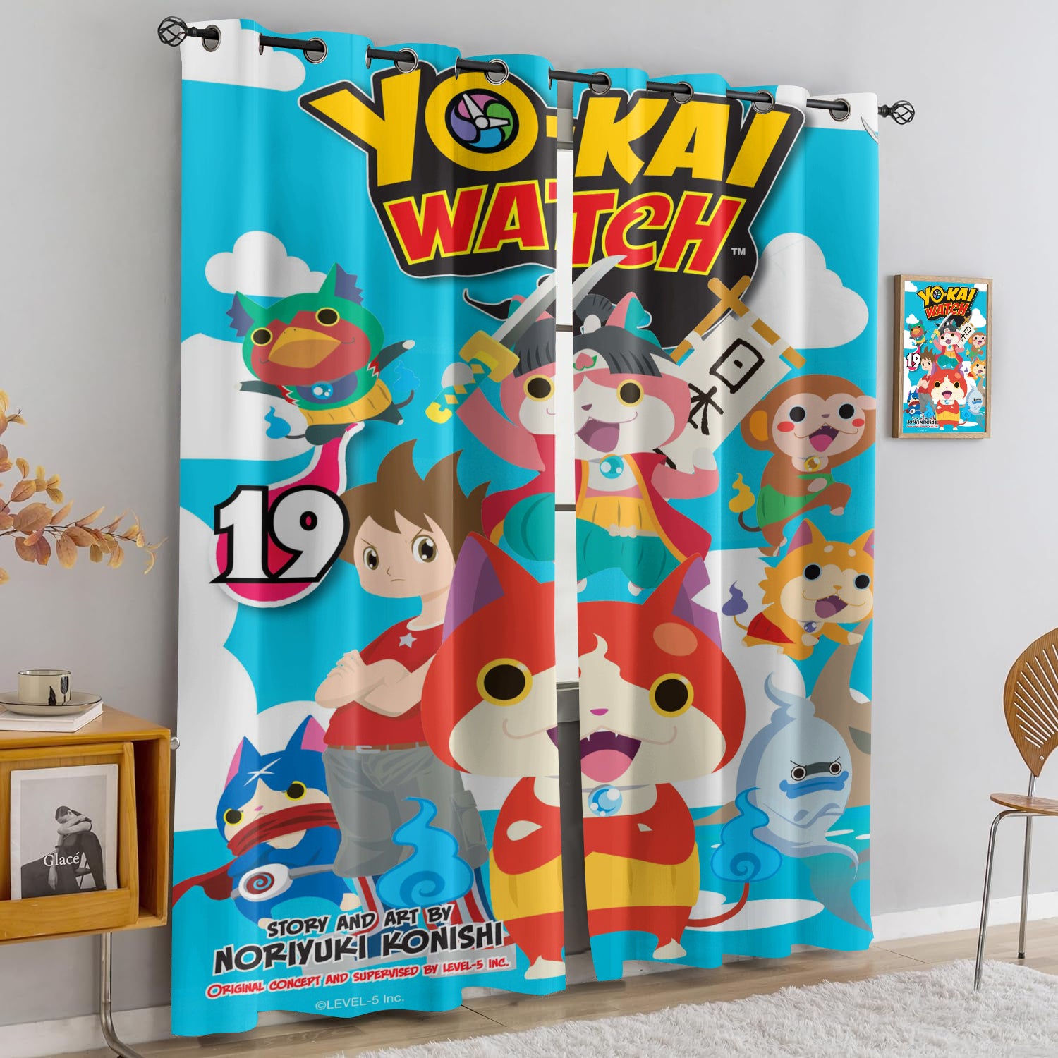 Yo Kai Watch Blackout Curtains Drapes for Window Treatment Set